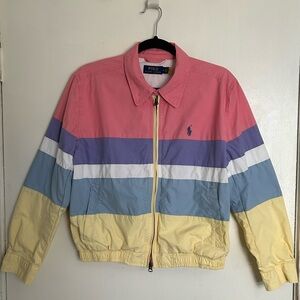 Polo Ralph Lauren Women’s Poplin Windbreaker Jacket Medium pastels